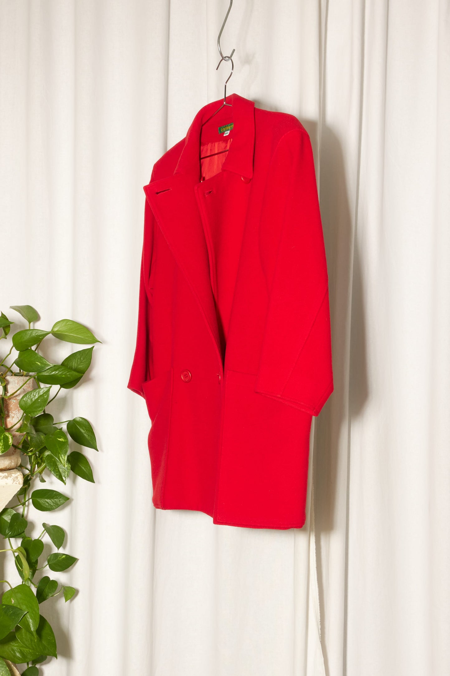 Cacharel red wool melton double breasted coat