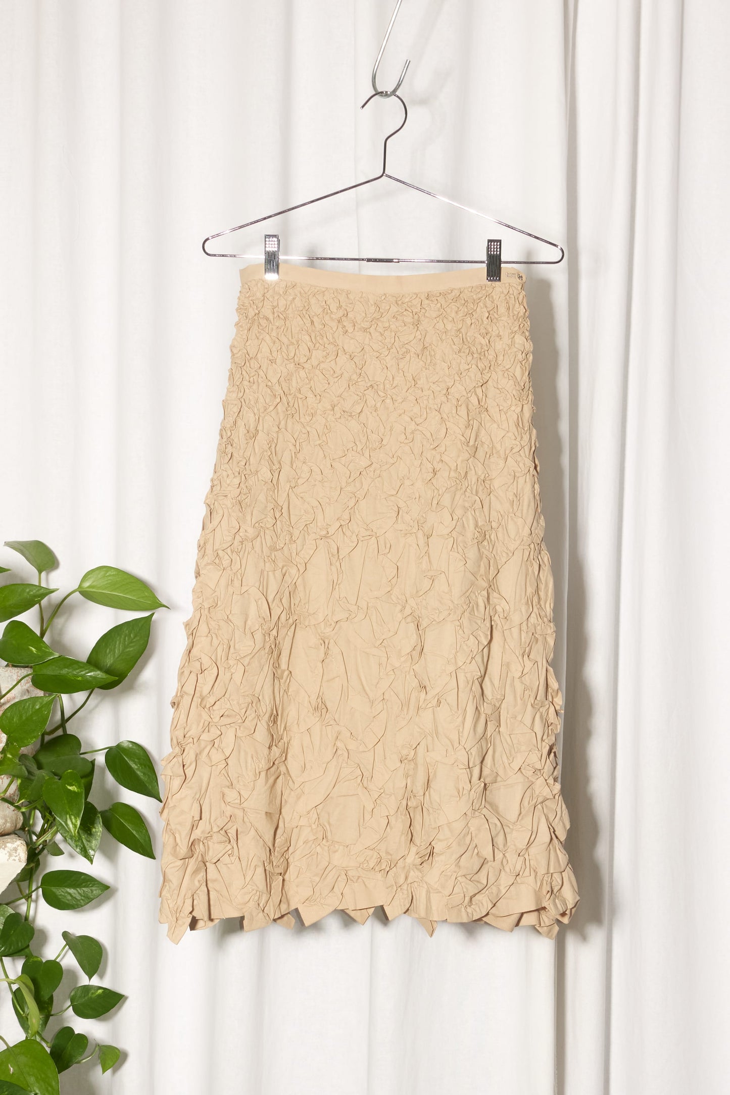 Issey Miyake beige ribbon skirt