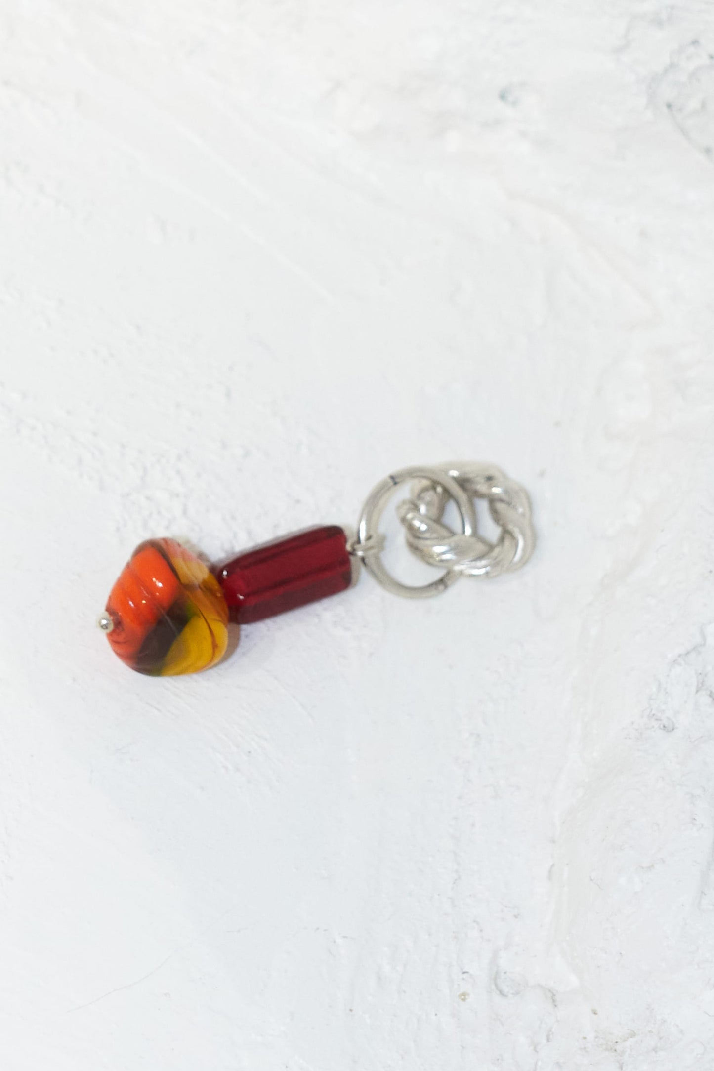 Romelia handmade silver and vintage glass bead earrings