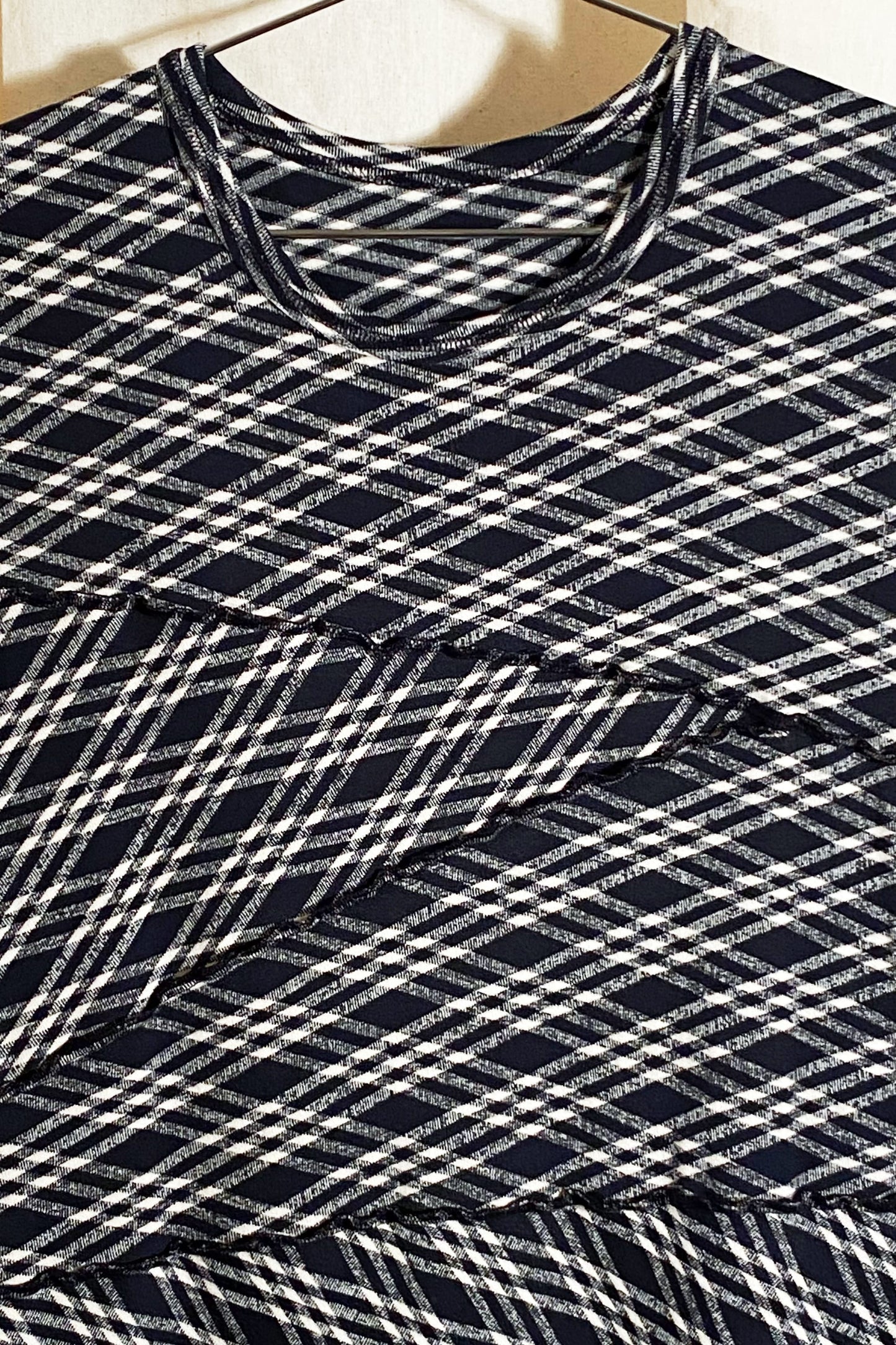 Comme des Garcons check clash knit shortsleeve dress