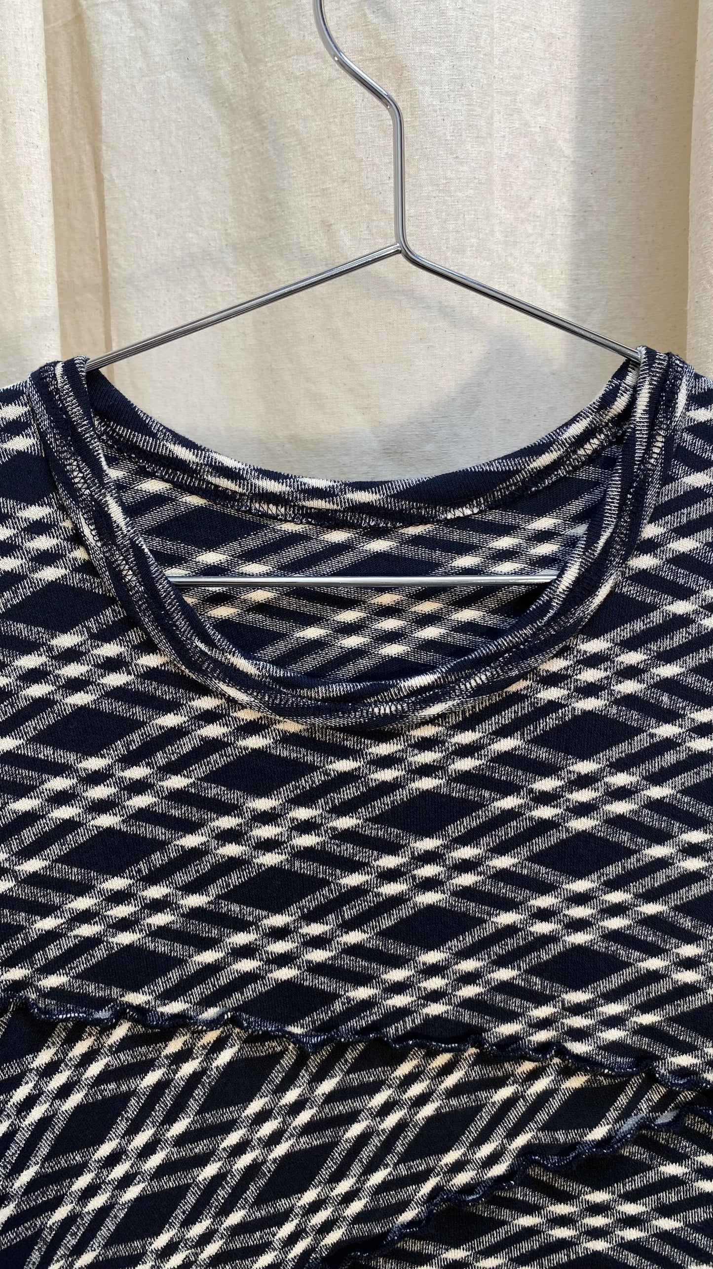 Comme des Garcons check clash knit shortsleeve dress