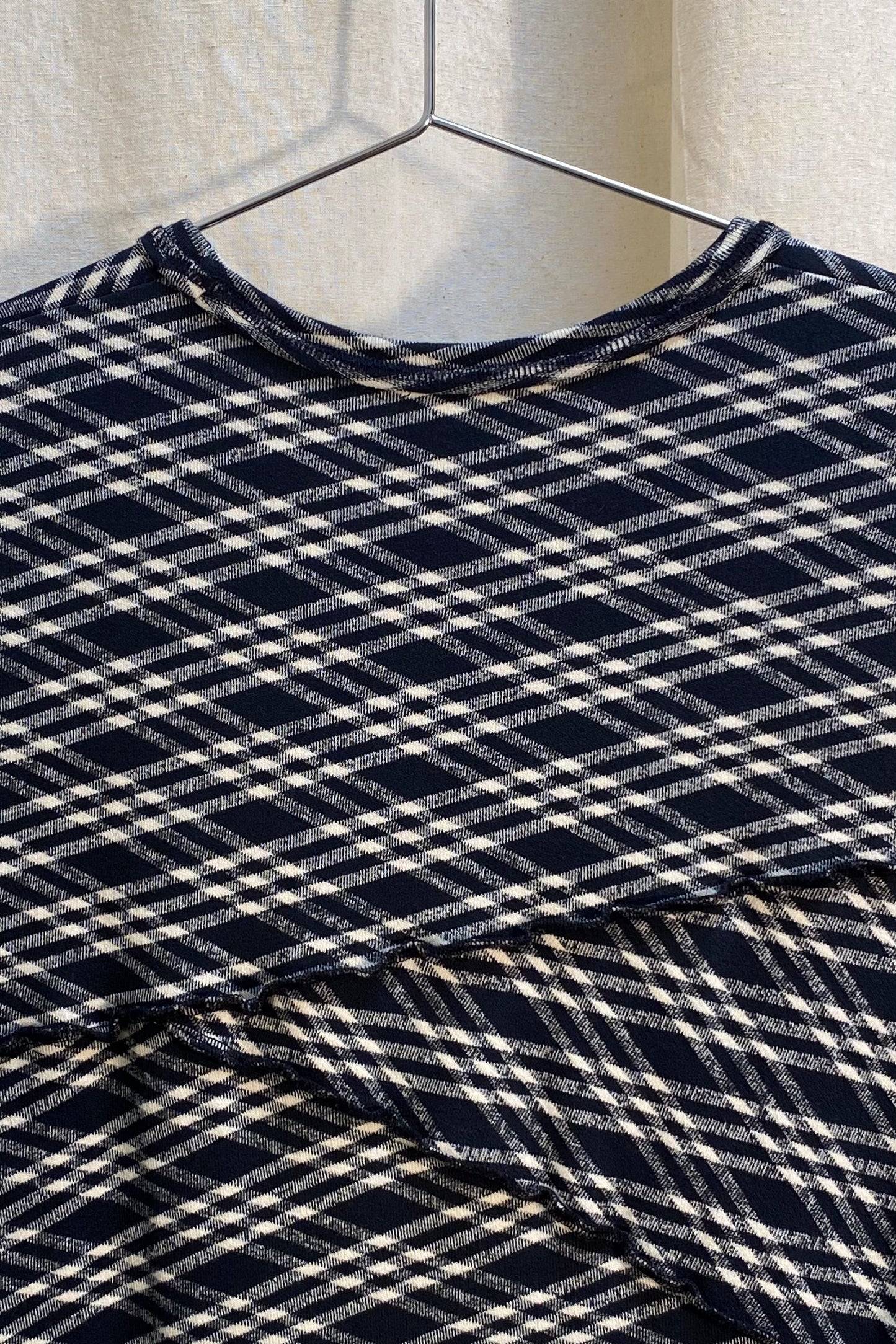 Comme des Garcons check clash knit shortsleeve dress