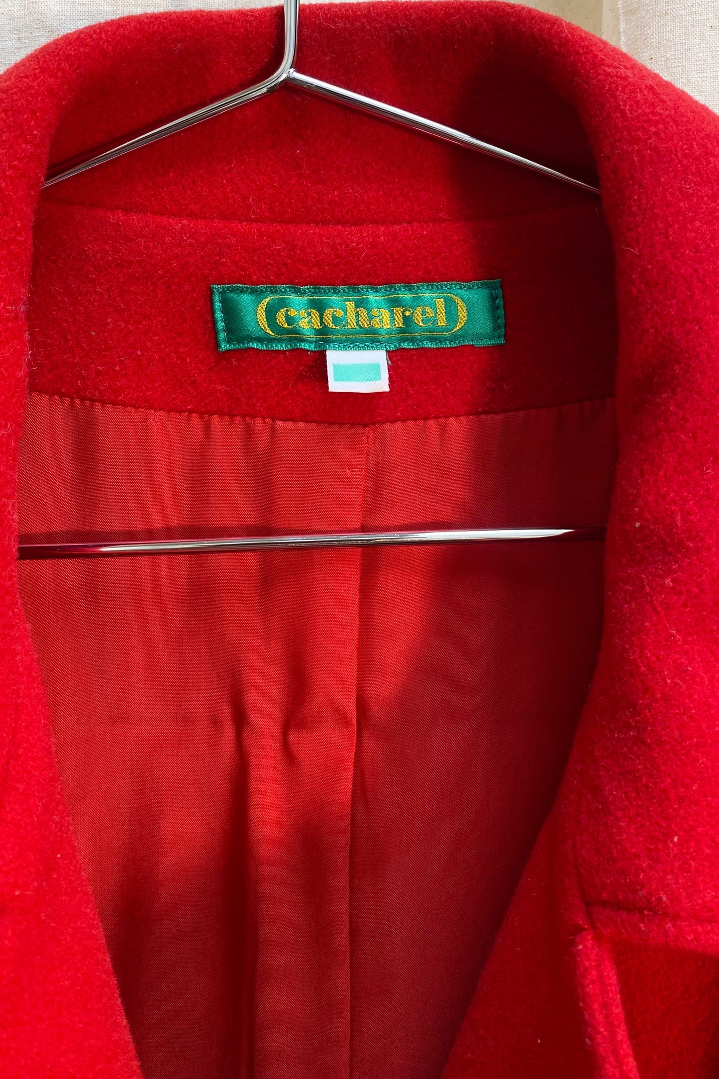 Cacharel red wool melton double breasted coat