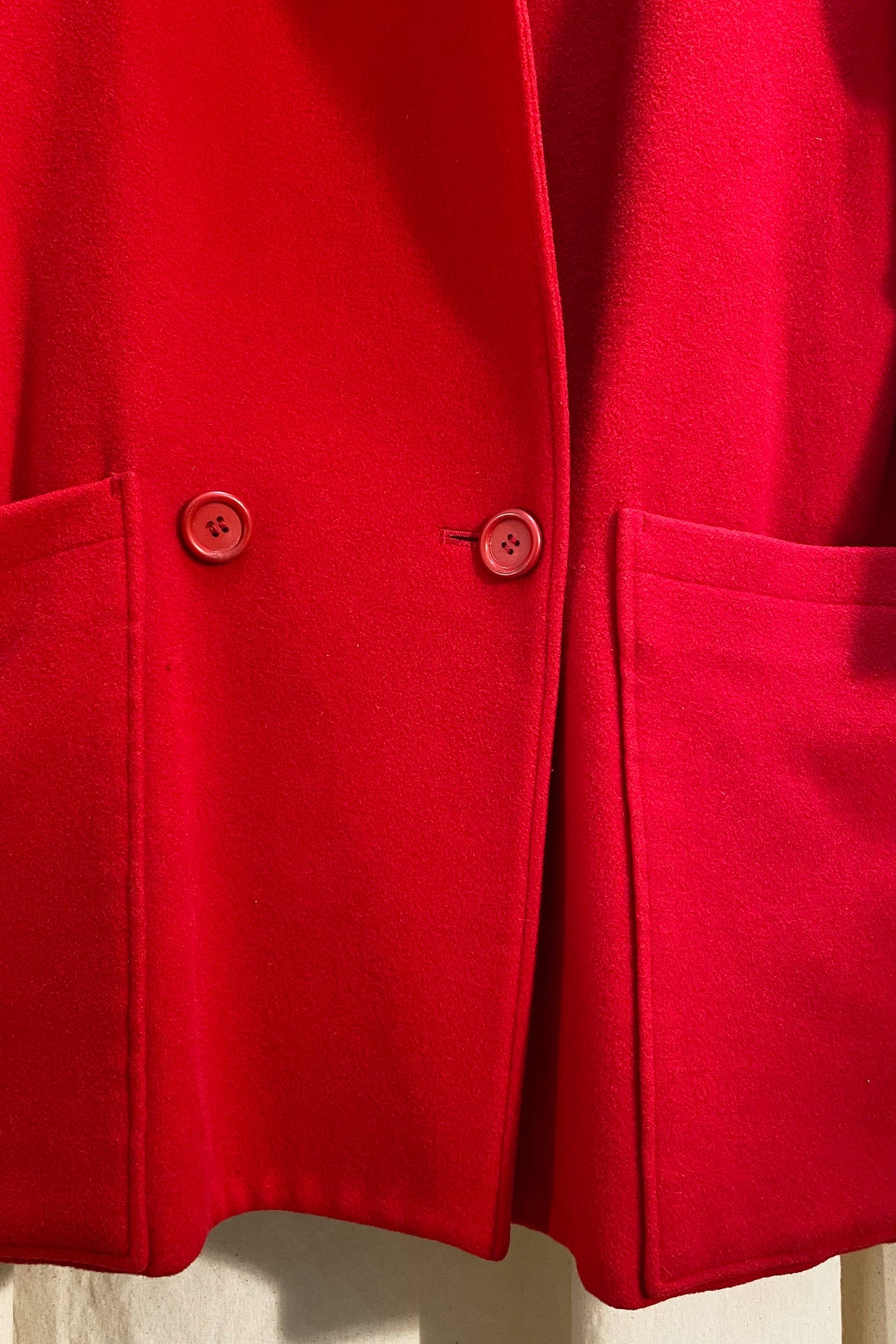 Cacharel red wool melton double breasted coat