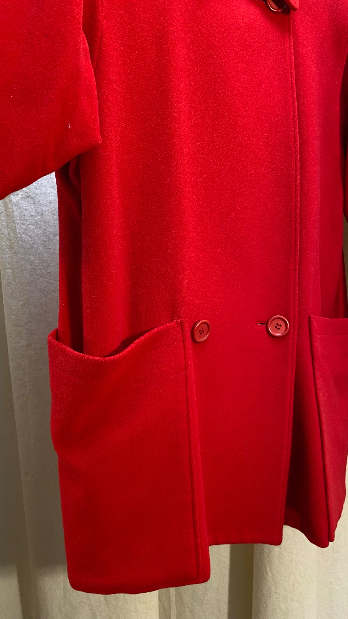 Cacharel red wool melton double breasted coat