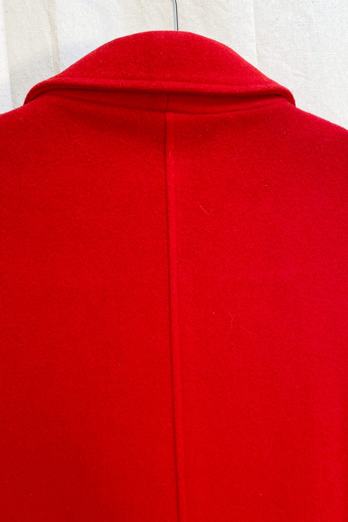 Cacharel red wool melton double breasted coat