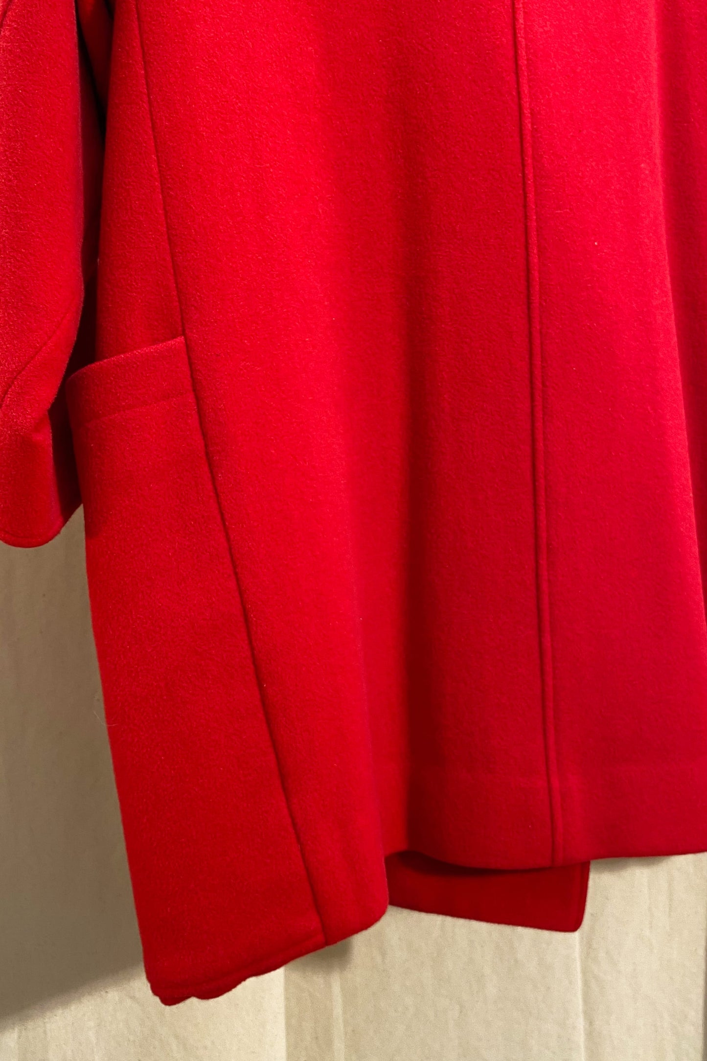 Cacharel red wool melton double breasted coat