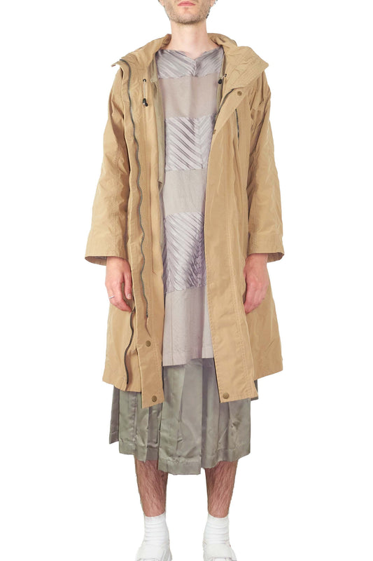 Issey Miyake hooded raincoat with full length zips