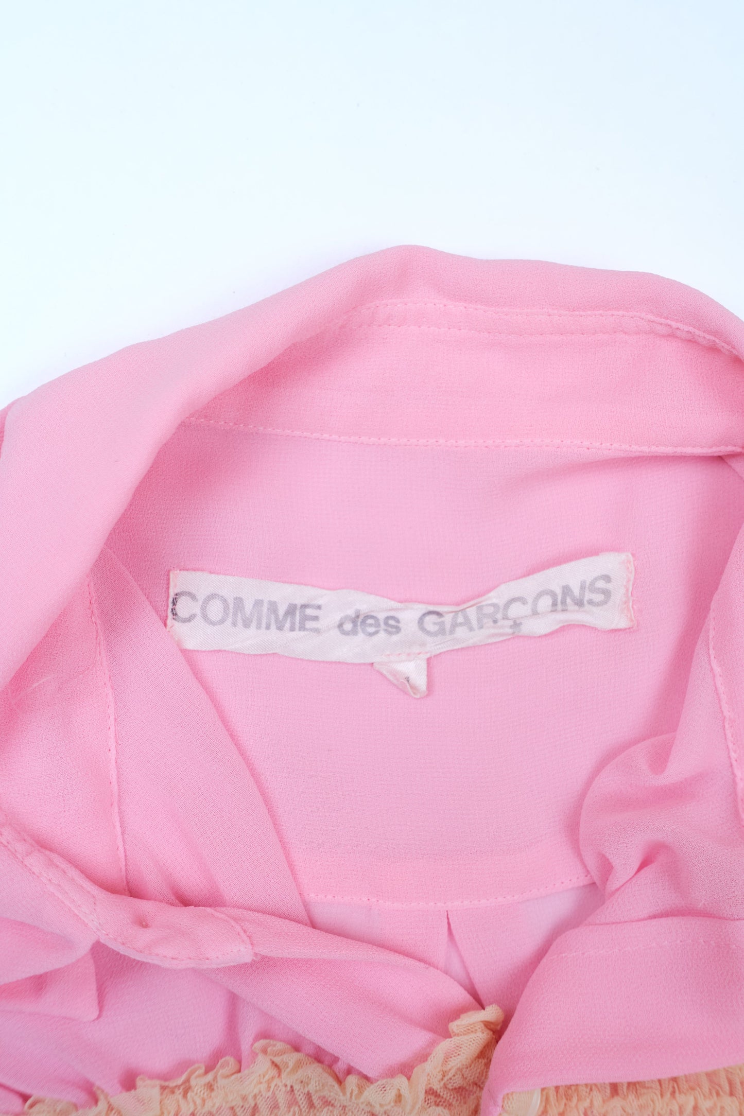 Comme Des Garcons 2004 gathered chest sheer shirt
